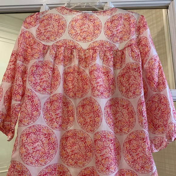 Calypso St. Barth Target Printed Silk Popover Top - Picture 5 of 6